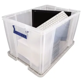 Scatola di stoccaggio Fellowes in Polipropilene, 85L, col. Trasparente, 39cm x 66cm x 45cm